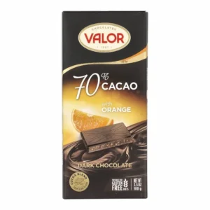 Chocolat Noir Valor 70% à l’Orange  100g - Sans gluten