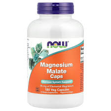 NOW Foods MAGNESIUM MALATE 95mg 180 Veg Capsules