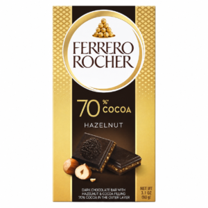 Ferrero Rocher Tablette Chocolat Noir 70% Cacao aux Noisettes – 90 g