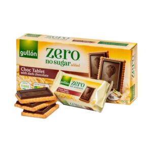 Gullon CHOC TABLETTE  Sans Sucre Ajoute 150 g – Biscuit Dietetique Riche en Fibres