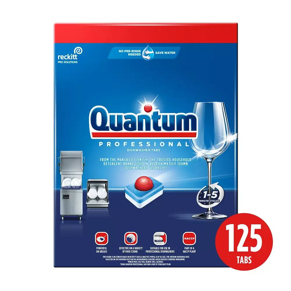 Finish Quantum Professional Pastilles Lave Vaisselle 125 T – Tablettes Lave Vaisselle Professionnelles – Nettoyage Puissant & Brillance