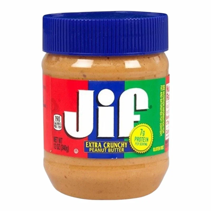 Jif Beurre de Cacahuete Extra Croquant 340 g – Beurre dArachide Américain aux Eclats de Cacahuetes